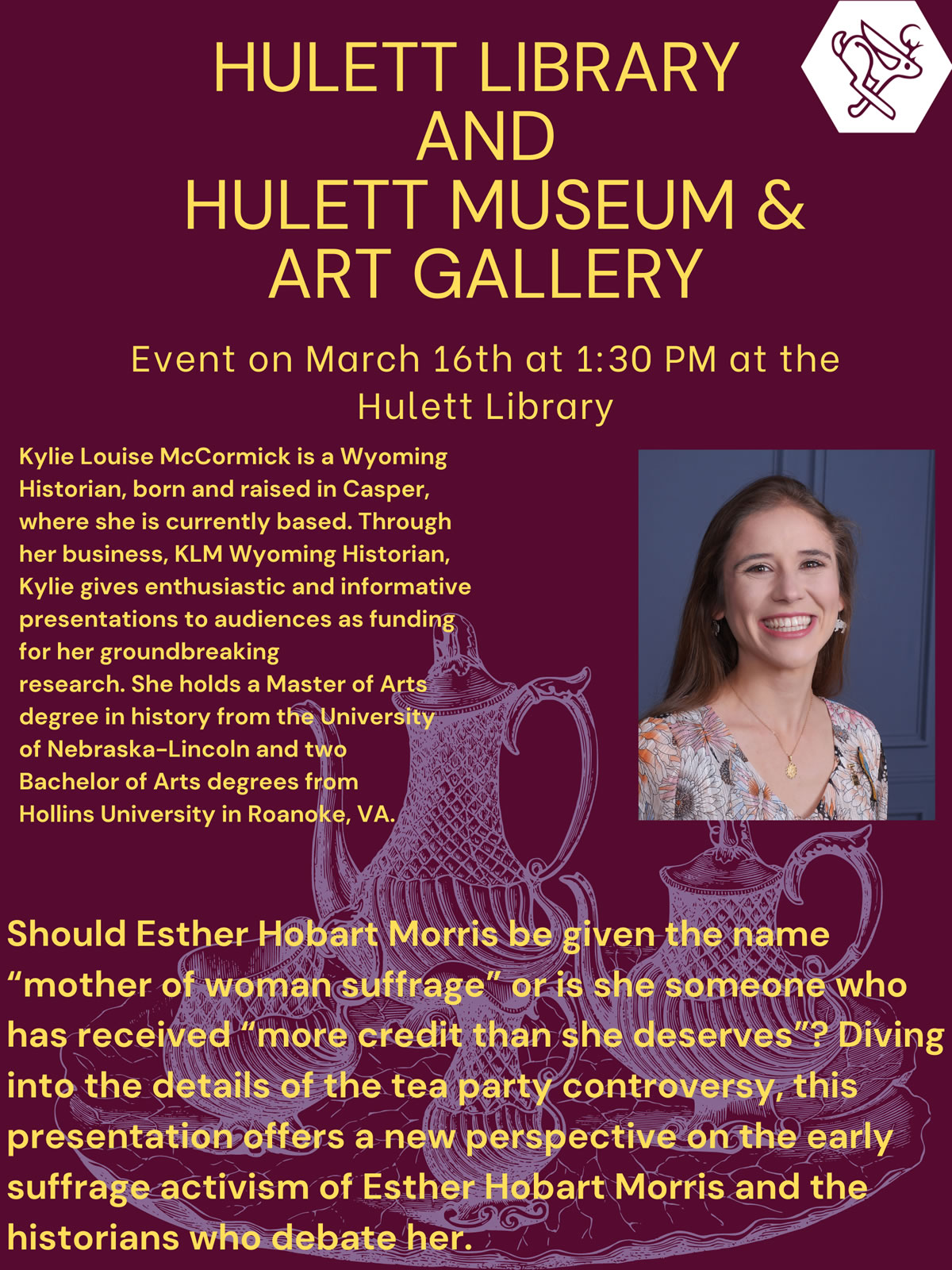 Kylie Louise McCormick at the Hulett Museum